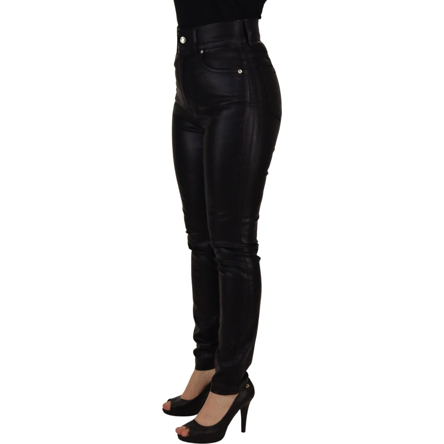 Dolce & Gabbana Chic High Waist Skinny Black Pants Dolce & Gabbana