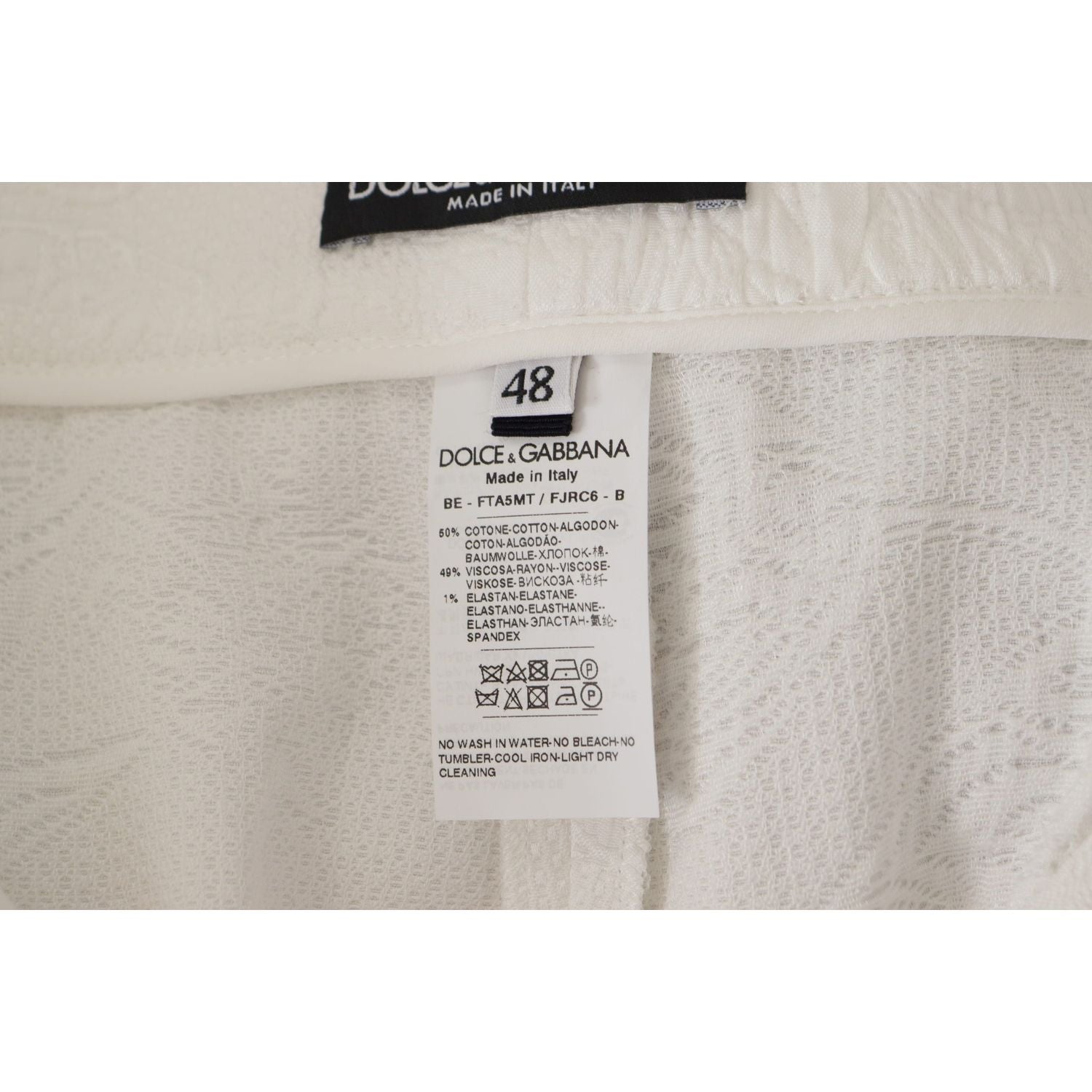 Dolce & Gabbana White High Waist Culotte Cotton Shorts