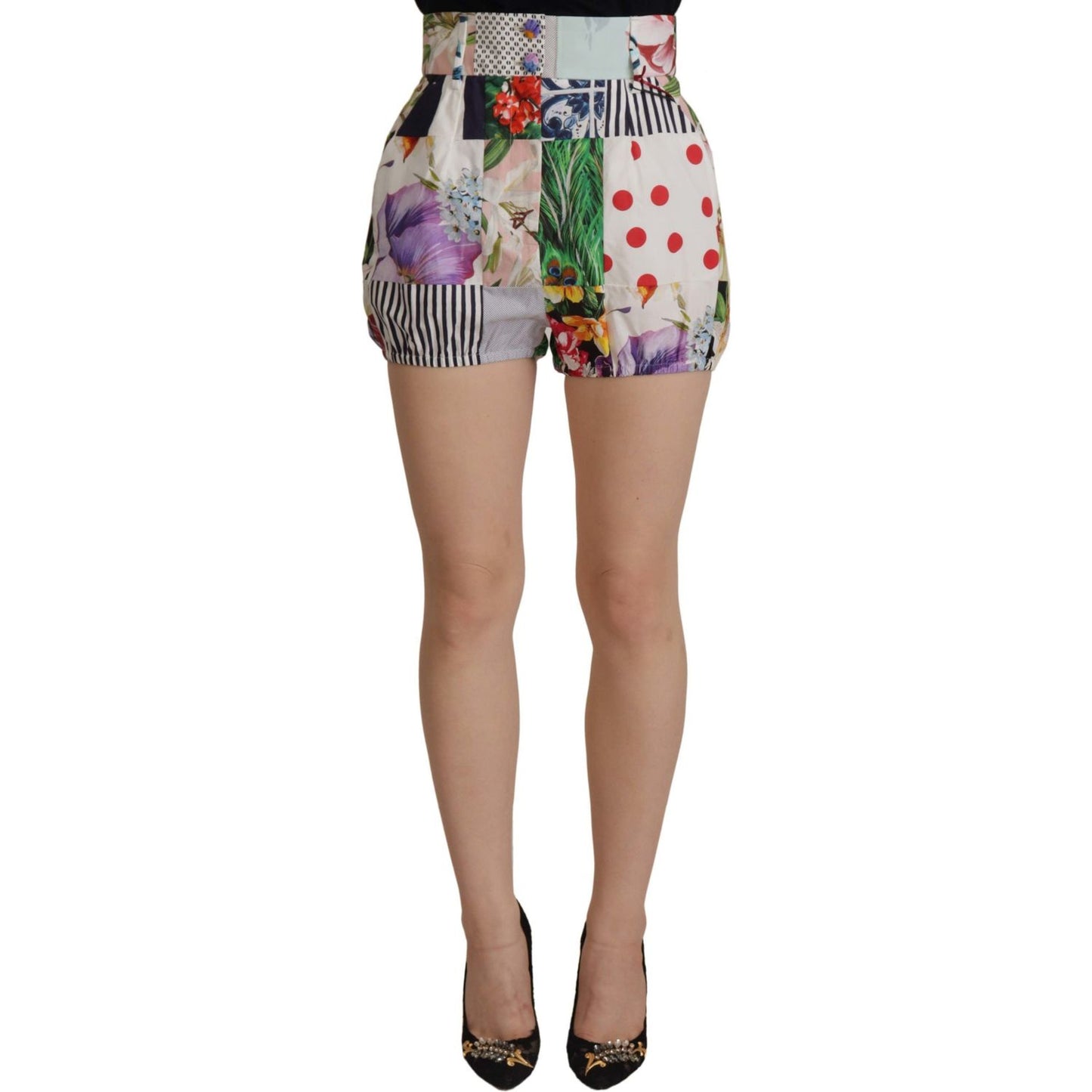 Dolce & Gabbana Patchwork High Waist Designer Shorts Dolce & Gabbana