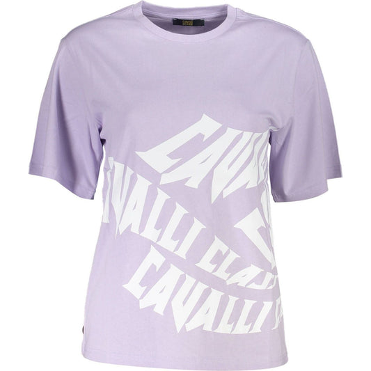 Cavalli Class Purple Cotton Women T-Shirt Cavalli Class