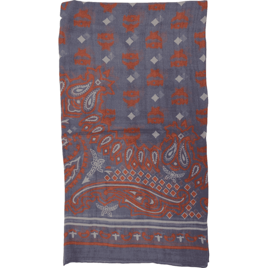 MCM Stonewash Modal Silk Paisley Print Jacquard Scarf MCM