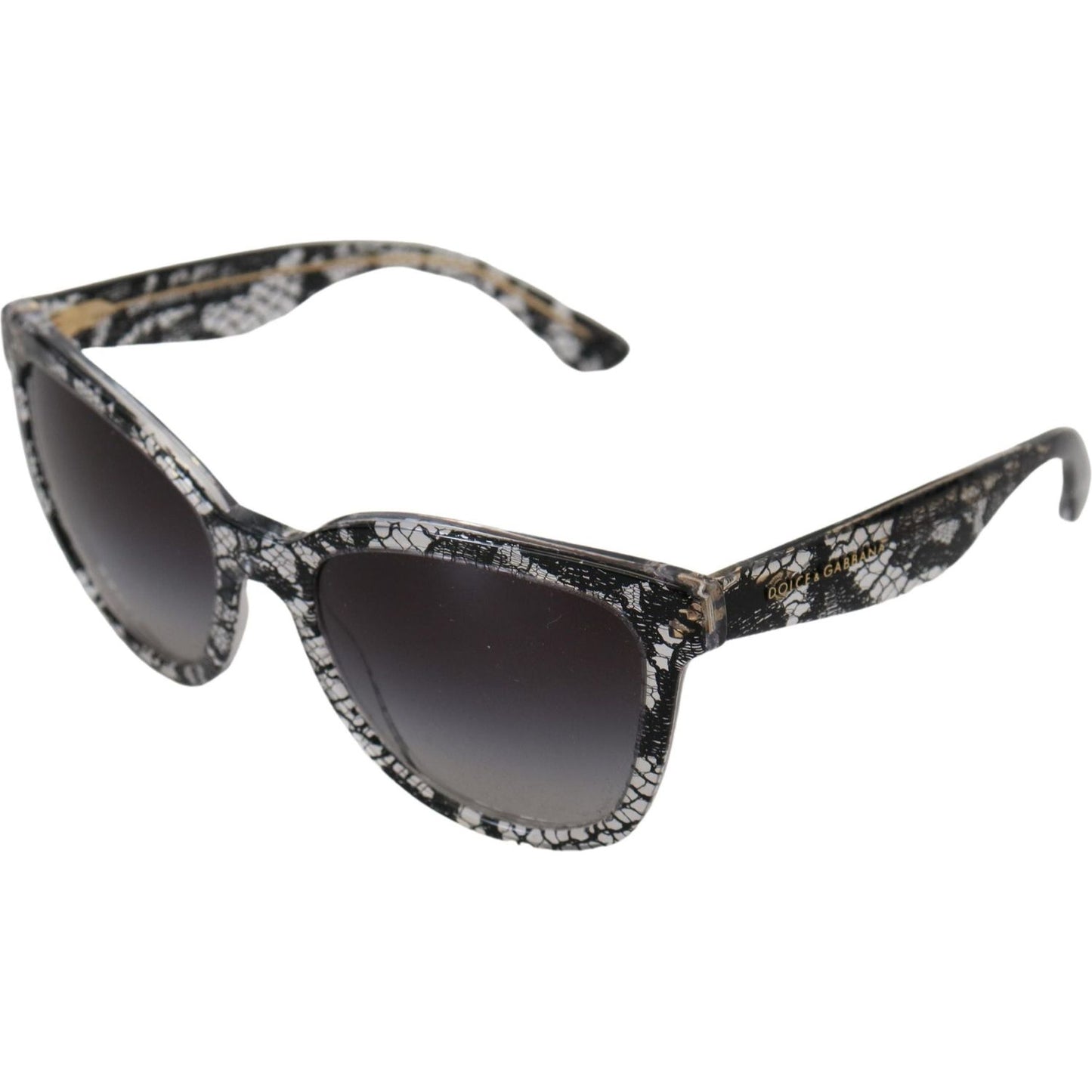 Dolce & Gabbana Elegant White Lace Applique Sunglasses Dolce & Gabbana