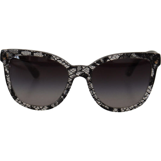 Dolce & Gabbana Elegant White Lace Applique Sunglasses Dolce & Gabbana