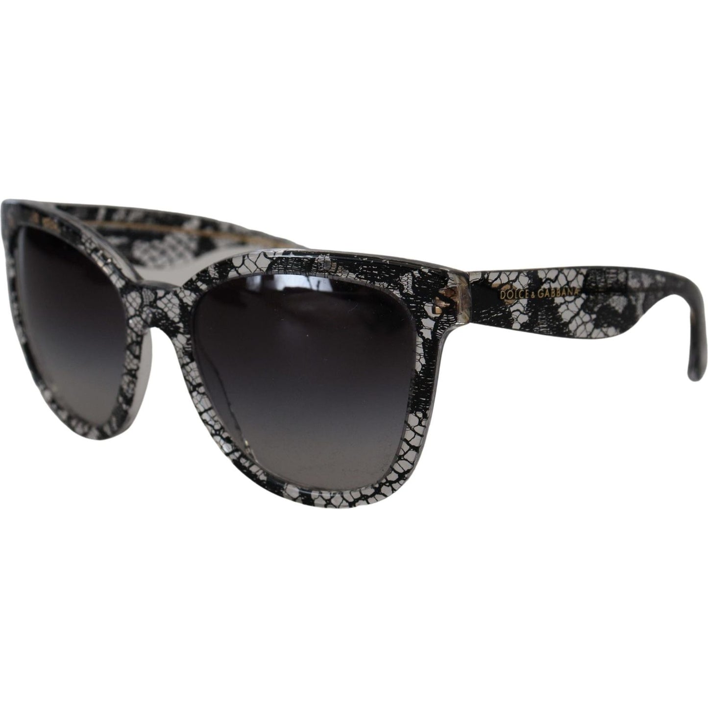 Dolce & Gabbana Elegant White Lace Applique Sunglasses Dolce & Gabbana