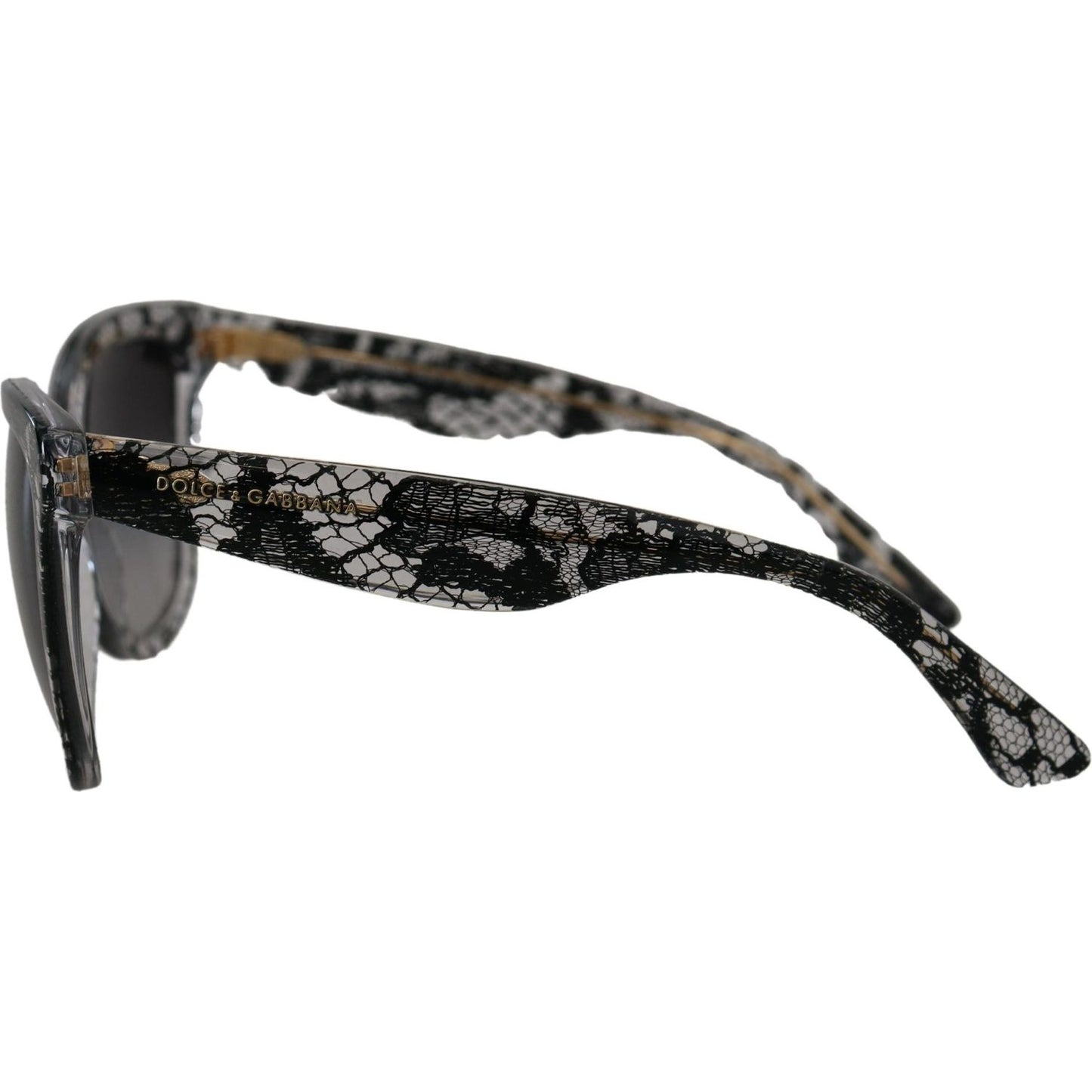 Dolce & Gabbana Elegant White Lace Applique Sunglasses Dolce & Gabbana