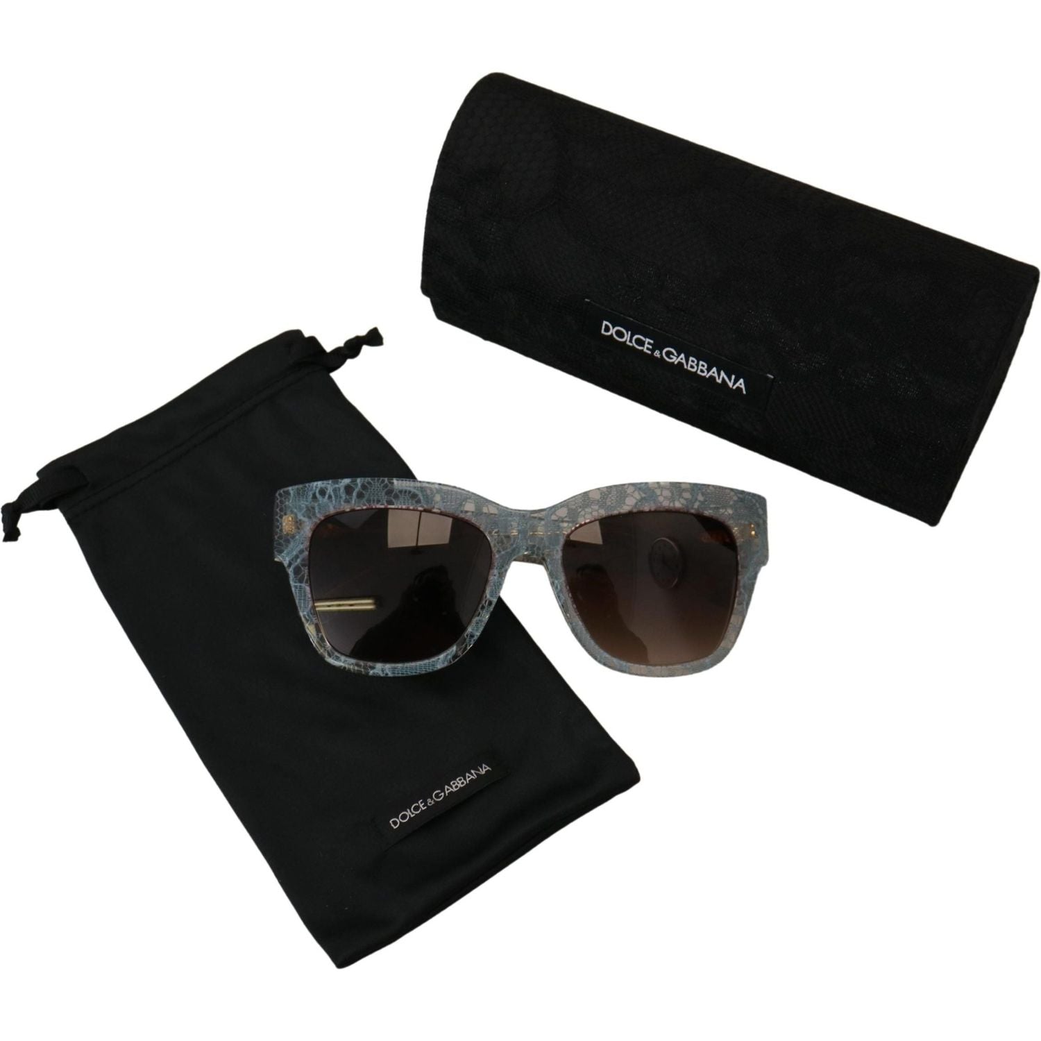 Dolce & Gabbana Blue Lace Acetate Crystal Butterfly DG4231 Sunglasses