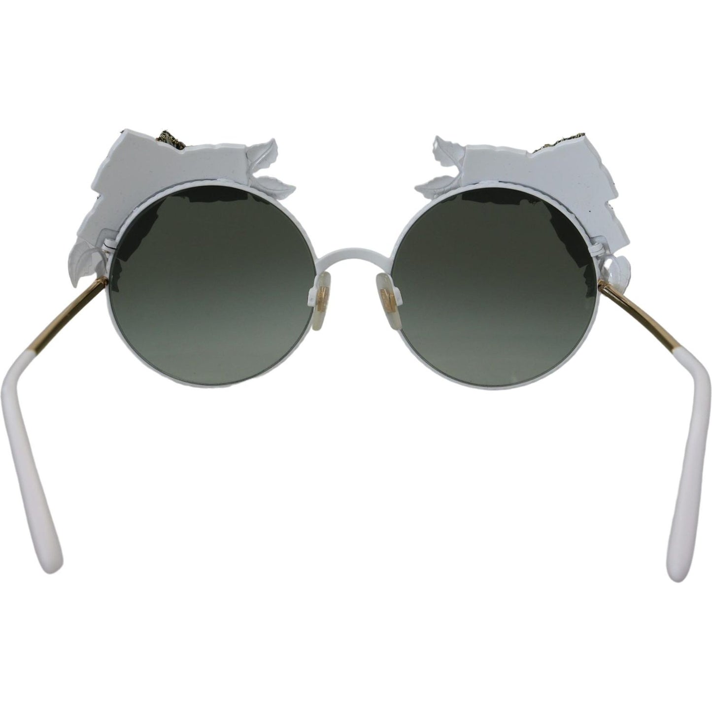 Dolce & Gabbana Elegant Floral Embellished Gold Sunglasses Dolce & Gabbana