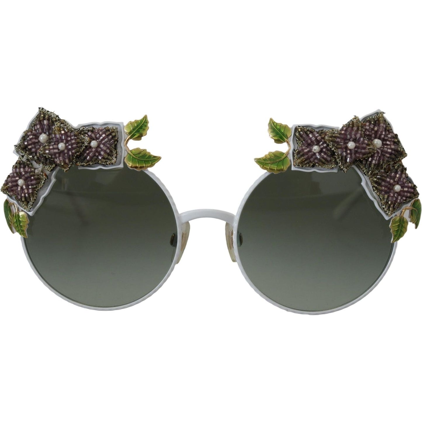 Dolce & Gabbana Elegant Floral Embellished Gold Sunglasses Dolce & Gabbana