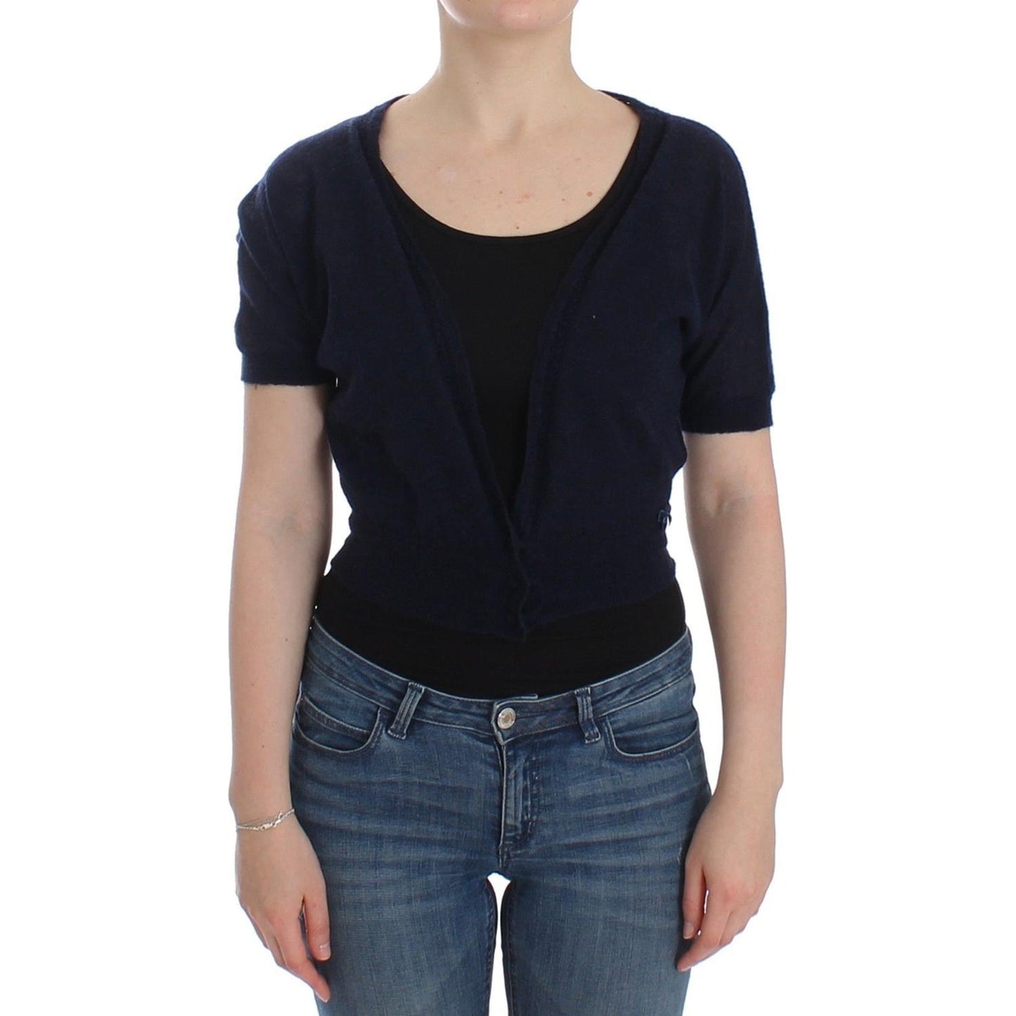 Ermanno Scervino Knit Blue Wool Sweater Cardigan