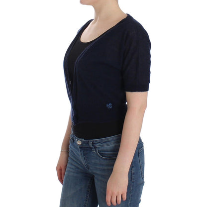 Ermanno Scervino Knit Blue Wool Sweater Cardigan