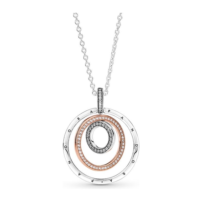 PANDORA JEWELS Mod. TWO-TONE CIRCLES DESIGNER FASHION JEWELLERY PANDORA