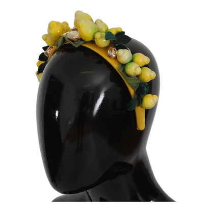Dolce & Gabbana Yellow Lemons Sicily Crystal Diadem Tiara Headband