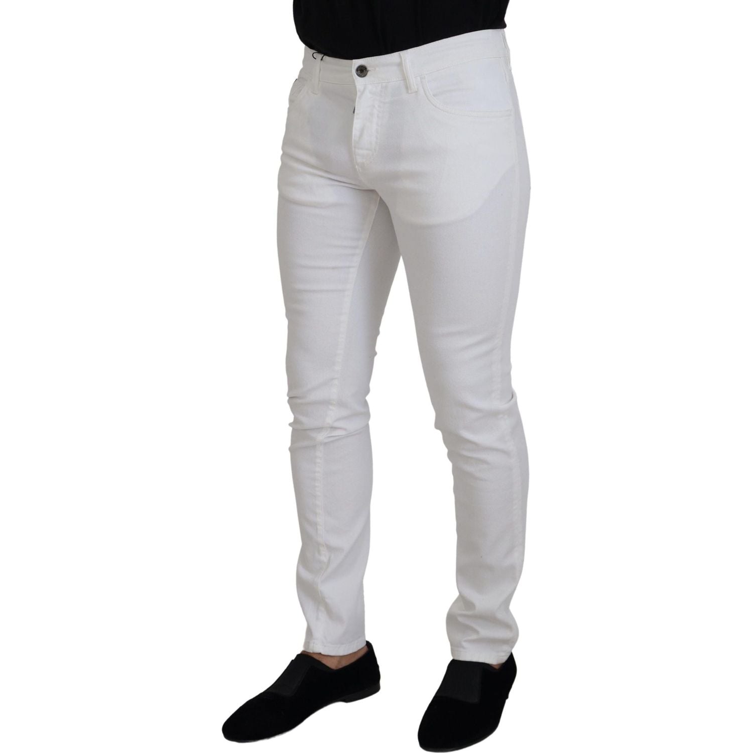 Dolce & Gabbana White Slim Skinny Stretch Cotton Denim Jeans
