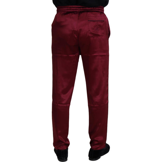 Silk Lounge Pants in Bordeaux