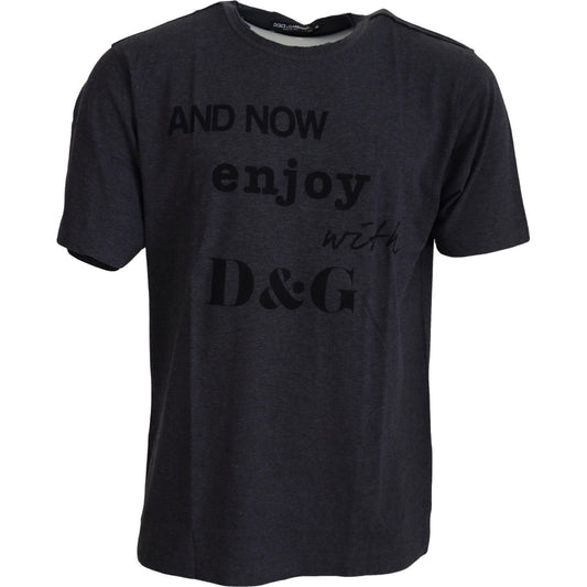 Dolce & Gabbana Gray Crewneck Cotton Short Sleeve T-shirt