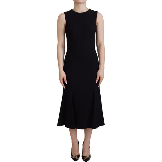 Dolce & Gabbana Elegant Fit and Flare Black Sheath Dress Dolce & Gabbana