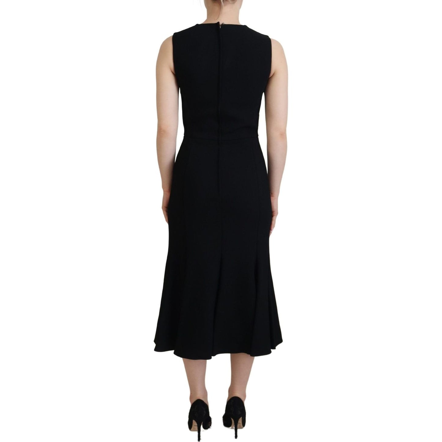 Dolce & Gabbana Elegant Fit and Flare Black Sheath Dress Dolce & Gabbana