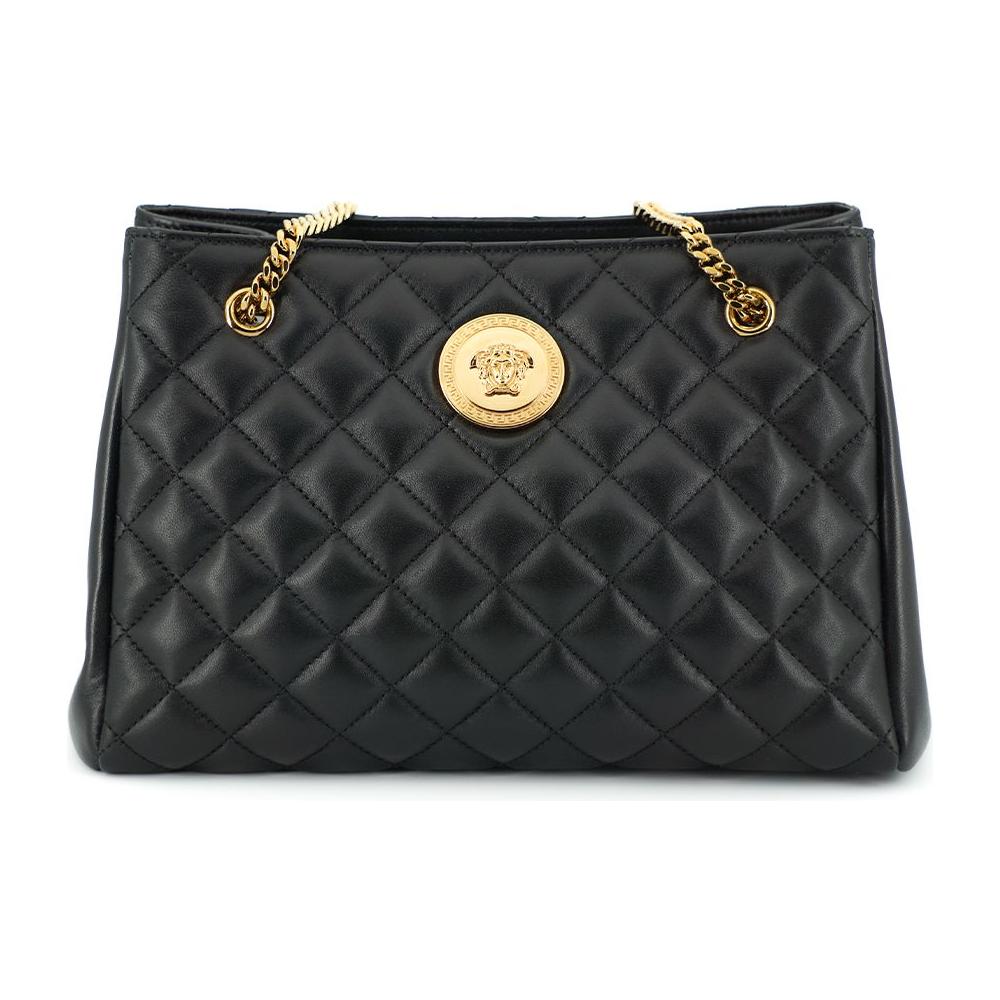 Versace Elegant Quilted Nappa Leather Tote Bag Versace