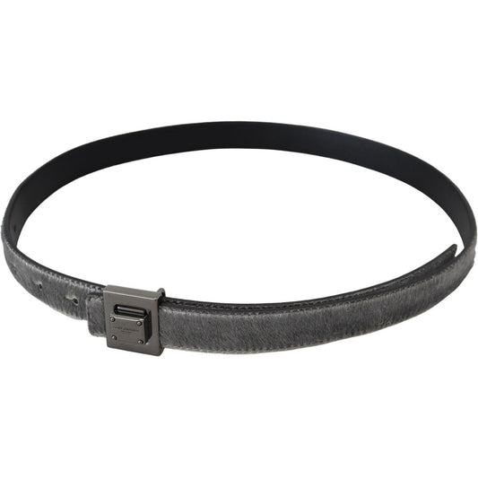 Elegant Silver Leather Designer Belt