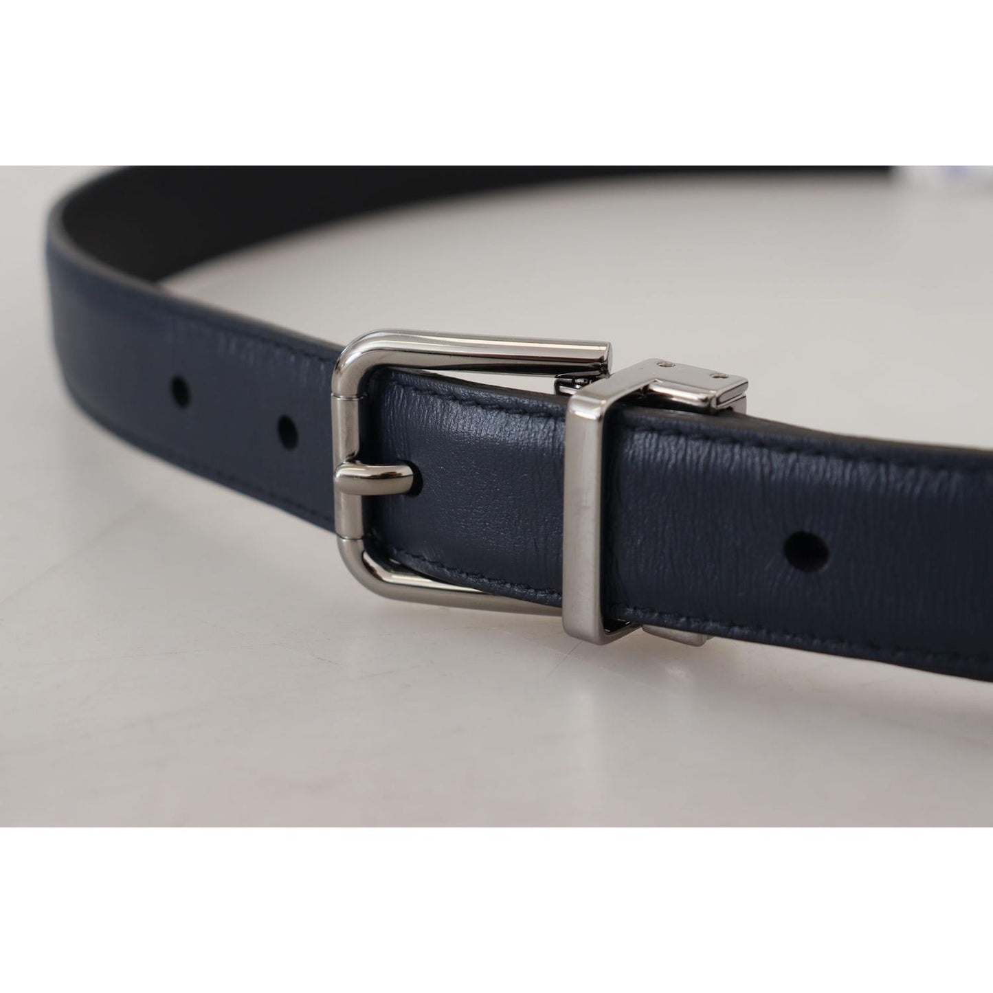 Dolce & Gabbana Elegant Blue Calf Leather Belt Dolce & Gabbana