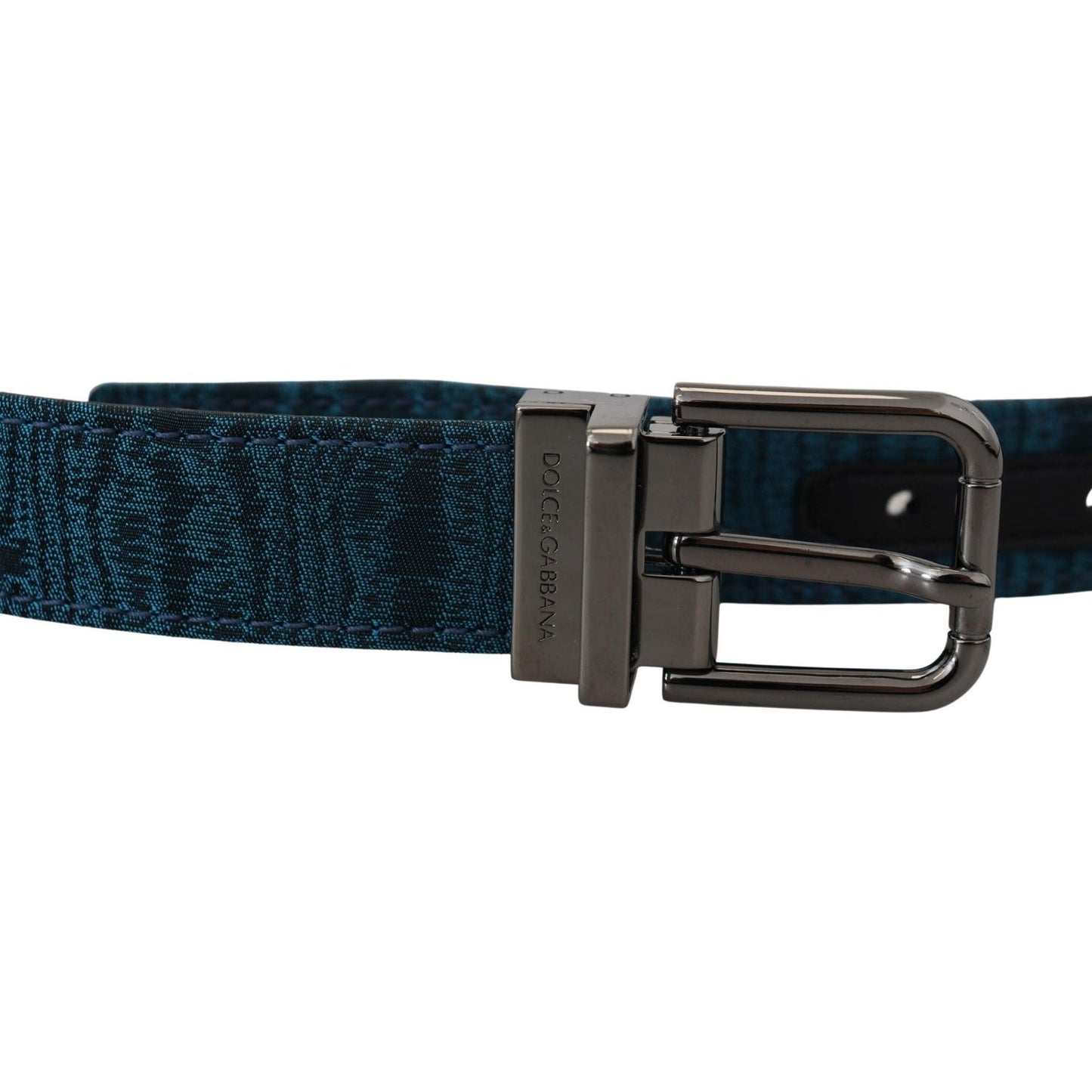 Dolce & Gabbana Elegant Blue Jacquard Designer Belt Dolce & Gabbana