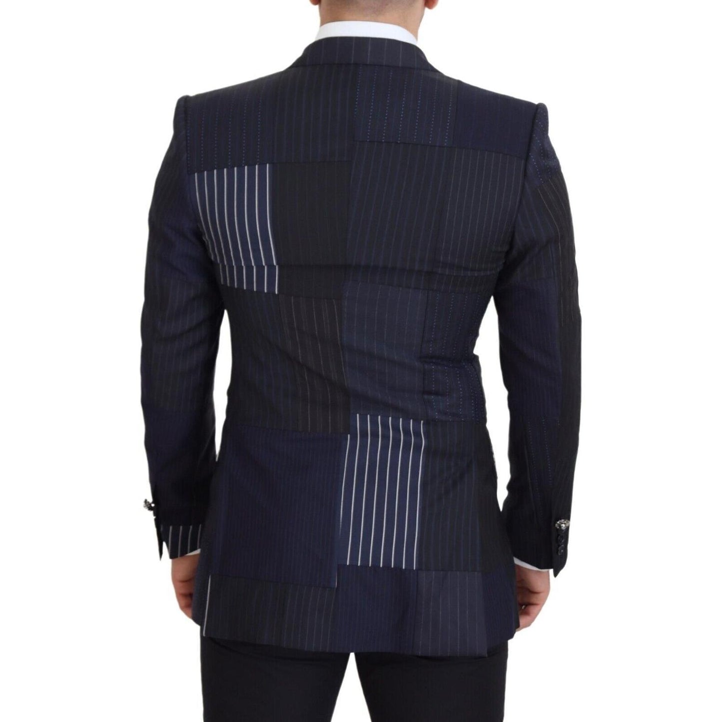 Dolce & Gabbana Elegant Navy Double Breasted Wool Blazer Dolce & Gabbana