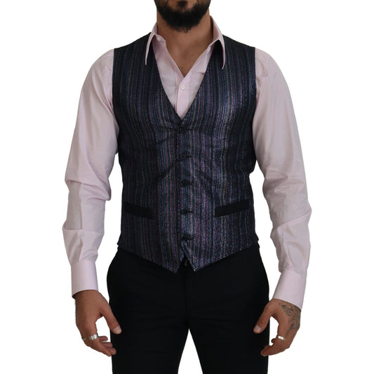 Dolce & Gabbana Multicolor Formal Dress Vest Luxury Blend Dolce & Gabbana