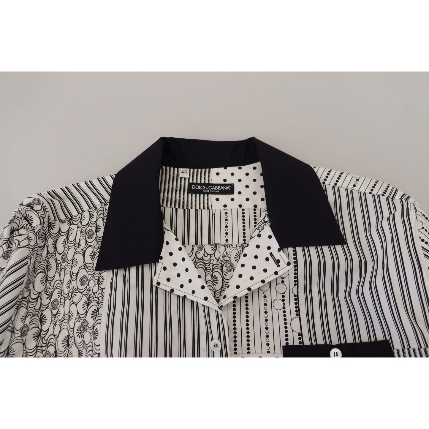 Dolce & Gabbana Elegant Black & White Cotton Shirt Dolce & Gabbana