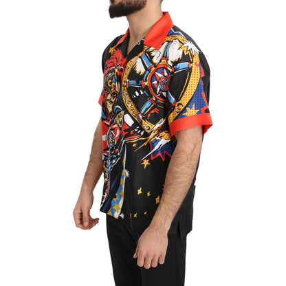 Dolce & Gabbana Multicolor Printed Short Sleeves Casual Shirt