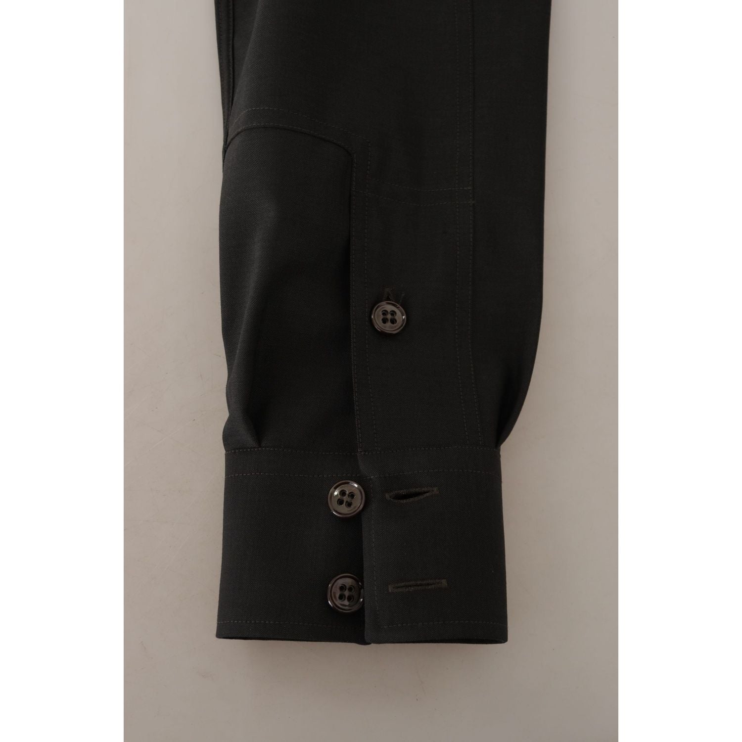 Dolce & Gabbana Elegant Slim Fit Dark Green Cotton Shirt