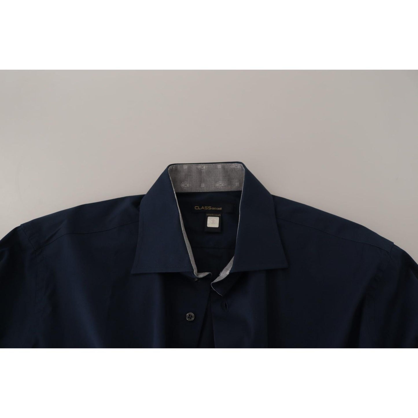 Roberto Cavalli Navy Elegance Cotton Dress Shirt Roberto Cavalli