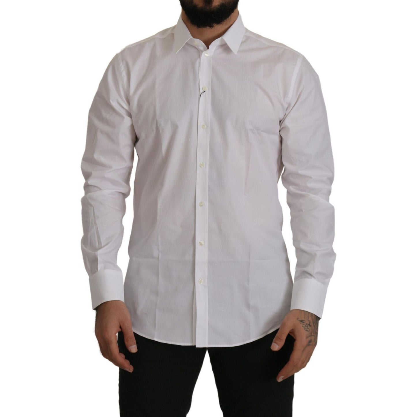 Dolce & Gabbana Elegant Slim Fit White Martini Dress Shirt Dolce & Gabbana