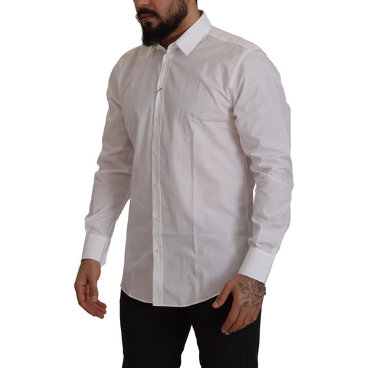 Dolce & Gabbana Elegant Slim Fit White Martini Dress Shirt Dolce & Gabbana