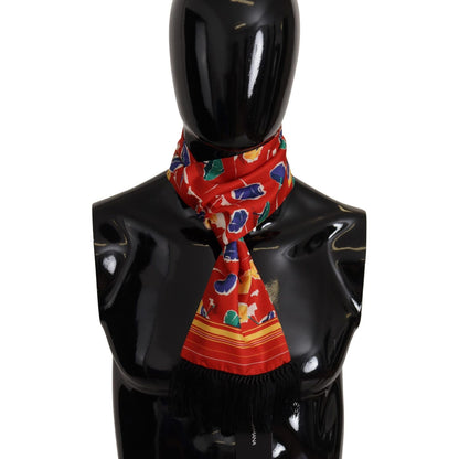 Dolce & Gabbana Multicolor DG Umbrellas Print Shawl Fringe Scarf