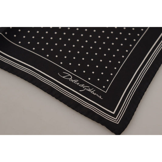 Dolce & Gabbana Elegant Black Silk Polka Dot Men's Scarf Dolce & Gabbana