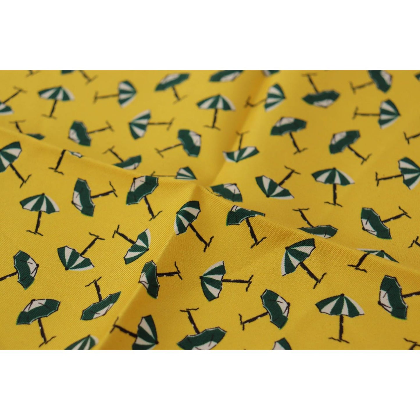 Dolce & Gabbana Yellow Printed DG Logo Square Mens Handkerchief Scarf