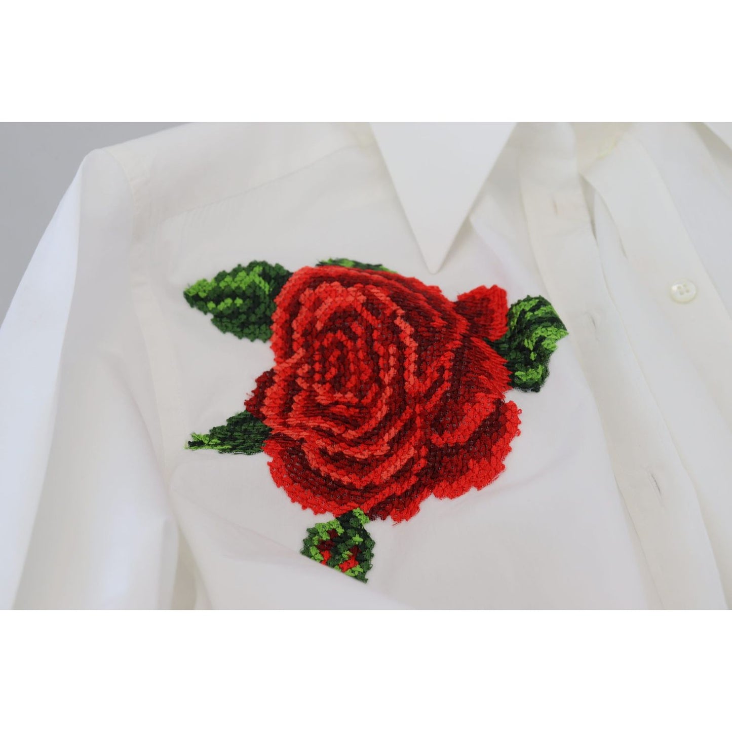 Dolce & Gabbana Elegant Floral Embroidered Silk Blend Shirt Dolce & Gabbana