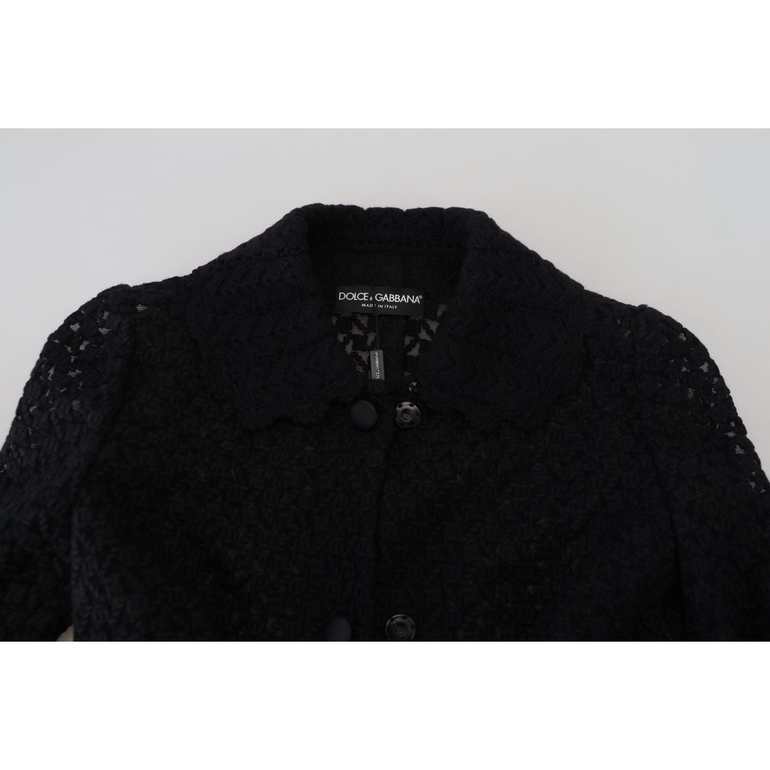 Dolce & Gabbana Black Button Down Long Blazer Cotton Jacket