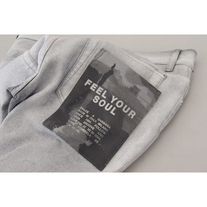 Dolce & Gabbana Gray Washed Skinny Men Denim Jeans