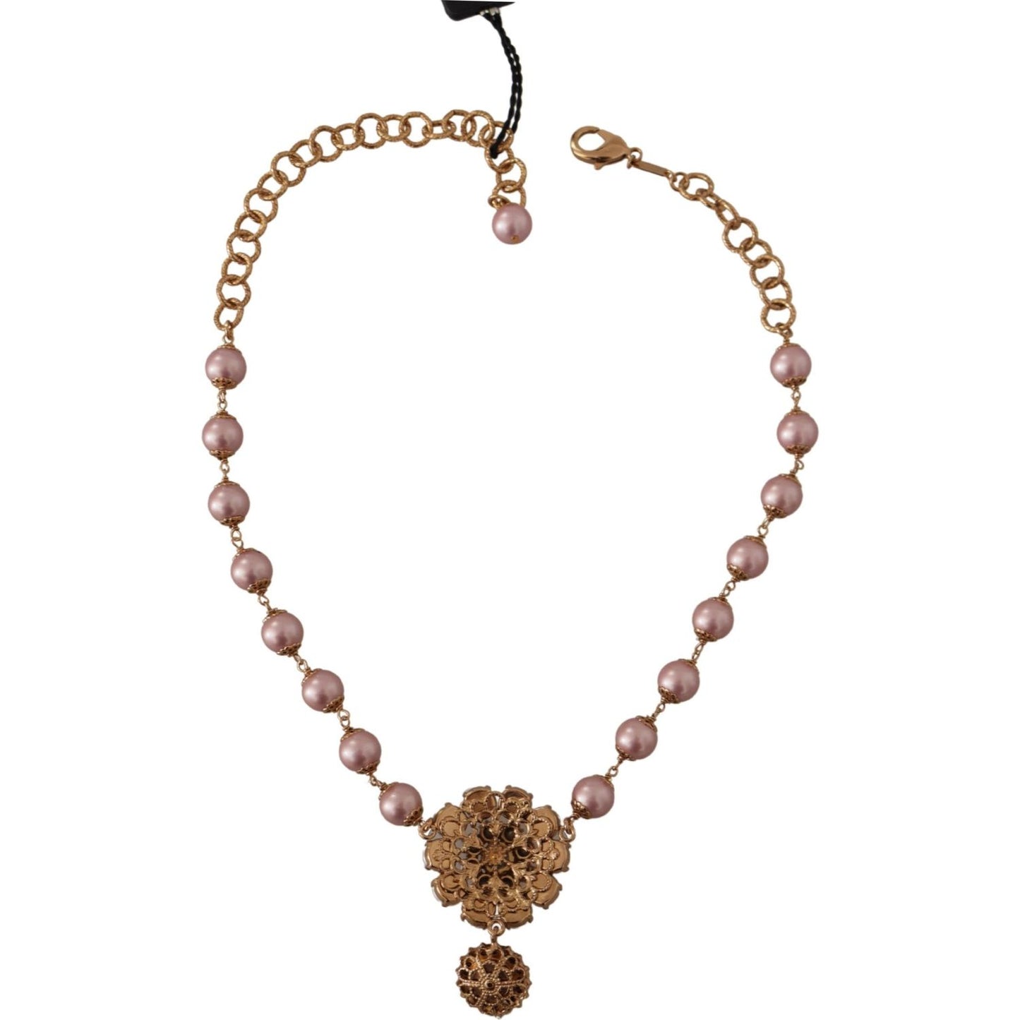 Dolce & Gabbana Elegant Gold Crystal Floral Statement Necklace WOMAN NECKLACE Dolce & Gabbana