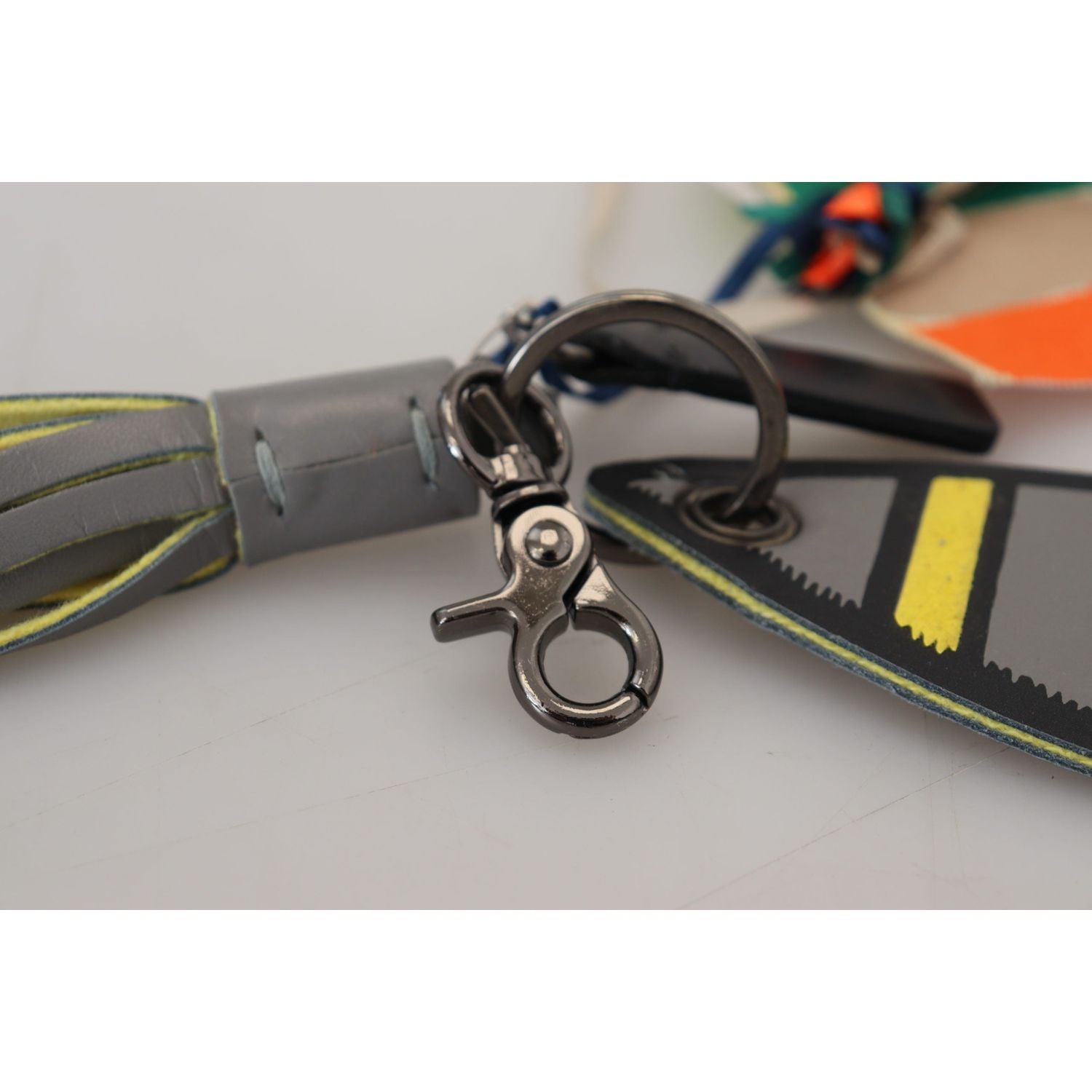 MSGM Multicolor Rocket Ship Silver Tone Metal Keychain