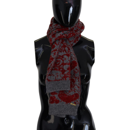 GF Ferre Chic Red and Grey Cotton Wrap Scarf GF Ferre