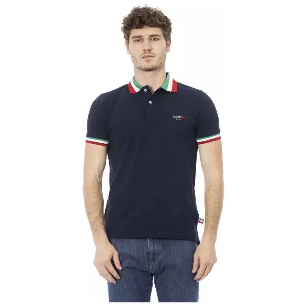 Baldinini Trend Blue Cotton Men Polo Baldinini Trend