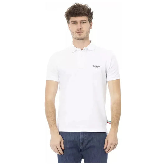 Baldinini Trend White Cotton Men Polo Baldinini Trend