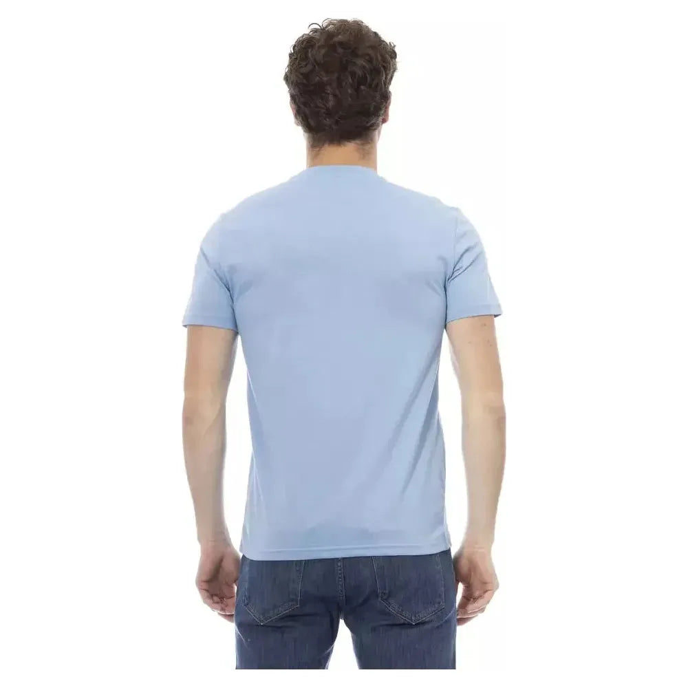 Baldinini Trend Light Blue Cotton Men T-Shirt Baldinini Trend