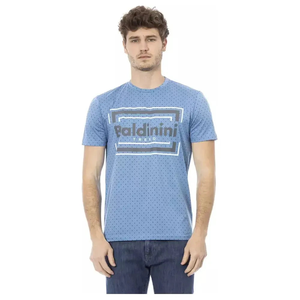 Baldinini Trend Light Blue Cotton Men T-Shirt Baldinini Trend