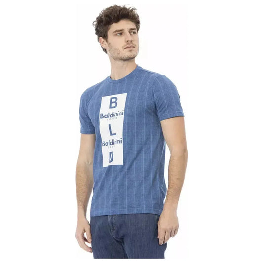 Baldinini Trend Light Blue Cotton Men T-Shirt Baldinini Trend