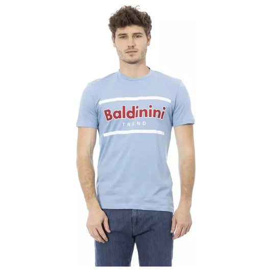 Baldinini Trend Light Blue Cotton Men T-Shirt Baldinini Trend