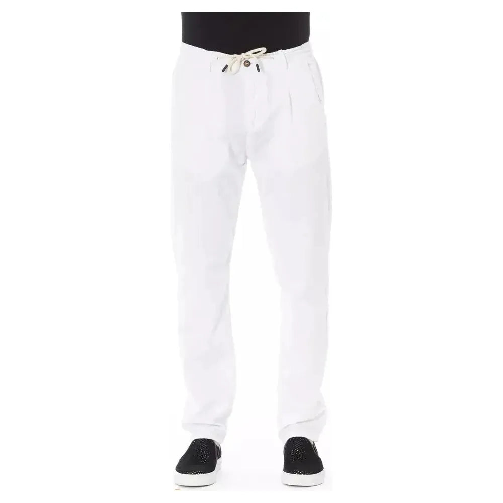 Baldinini Trend White Cotton Men Trouser Baldinini Trend