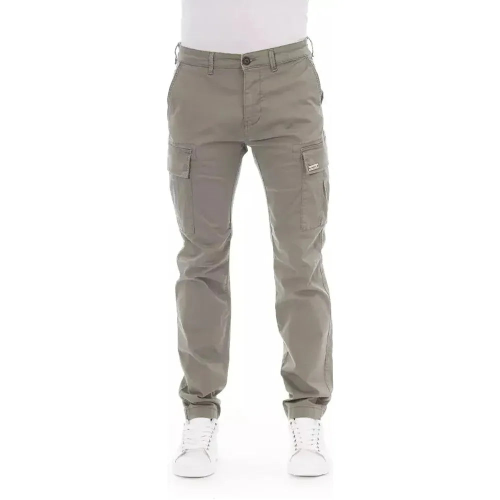 Baldinini Trend Beige Cotton Men Cargo Pant Baldinini Trend